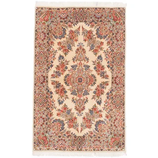 ecarpetgallery Persian Kerman Beige Wool Rug (3'5 x 5'6)