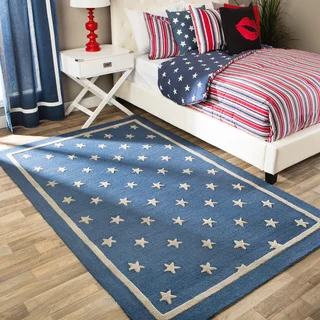Andrew Charles All American Collection Navy/Light Grey Area Rug (5' x 8')