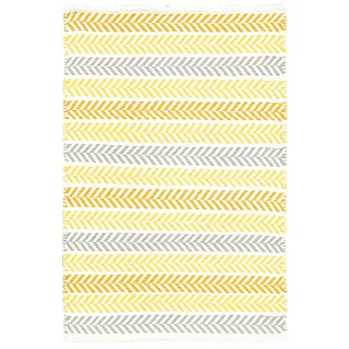 Altair Yellow Multi Rectangle Cotton Reversible Area Rug (5' x 7'9)