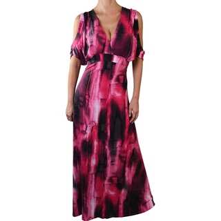 Funfash Plus Size Pink Black Women's Long Maxi Dress