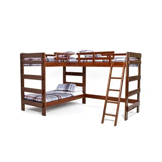 Woodcrest Heartland Collection L-shaped Twin or Futon Bunk Bed with Extra Loft