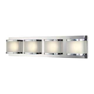Alico Bandeau Chrome and Rounded Glass 4-light Vanity