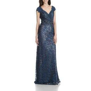 MacDuggal Women's Ink Lace Evening Gown