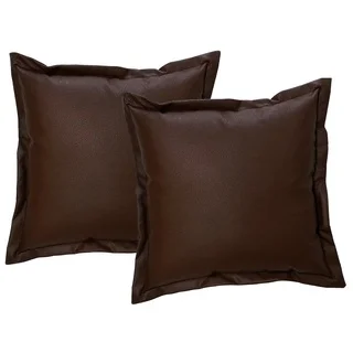 Faux Leather 17-inch Throw Pillows (Set of 2)
