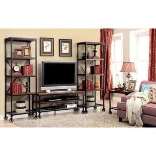 Furniture of America Daimon Industrial 3-piece Medium Oak 54-inch Entertainment Unit