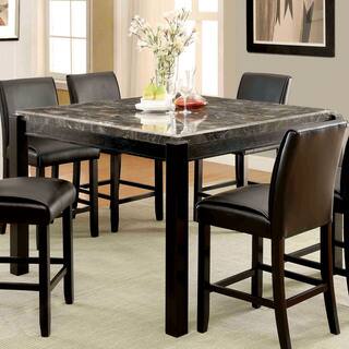 Furniture of America Jared Genuine Marble Top Counter Height Dining Table
