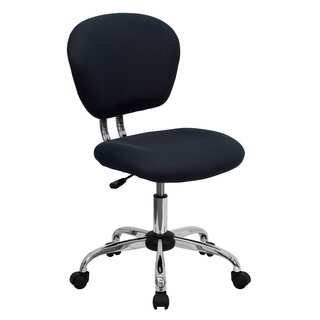 Rigmos Armless Grey Mesh Swivel Adjustable Office Chair with Chrome Base
