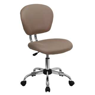 Rigmos Armless Coffee Colored Mesh Swivel Adjustable Office Chair with Chrome Base