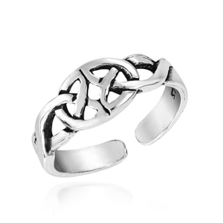 Handmade Mirrored Celtic Trinity Knot Sterling Silver Toe Ring (Thailand)