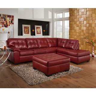 Simmons Upholstery Soho Cardinal Leather Sectional and Ottoman