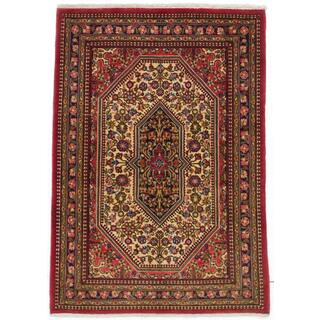 Ecarpetgallery Hand-knotted Persian Qum Beige Brown Wool Rug (2'7 x 3'9)
