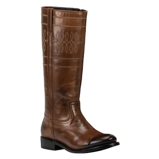Black Star Sirius Cognac Women's Leather Fashion Western Boots
