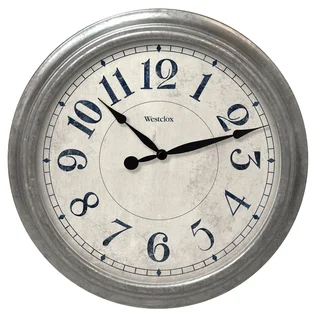 Westclox 15.5-inch Round Decorative Galvanized Finish Wall Clock