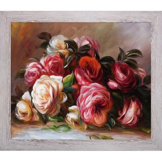 Pierre-Auguste Renoir 'Discarded Roses' Hand Painted Framed Canvas Art