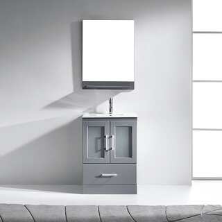 Virtu USA Zola 24-inch Single Bathroom Vanity Cabinet Set in Grey
