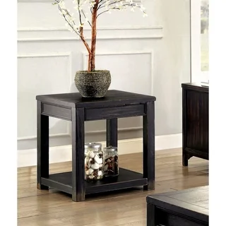 Furniture of America Cosbin Bold Antique Black End Table