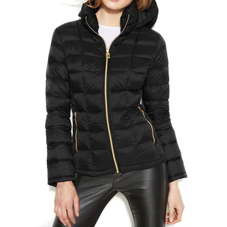 Michael Michael Kors Black Hooded Packable Jacket
