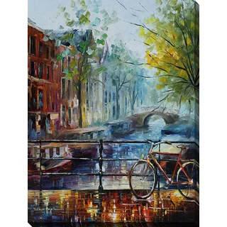 Leonid Afremov 'Bicycle In Amsterdam' Giclee Print Canvas Wall Art