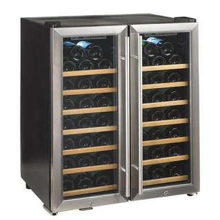 Silent 48 Bottle Dual Zone Wine Cooler SS/Wood Shelves