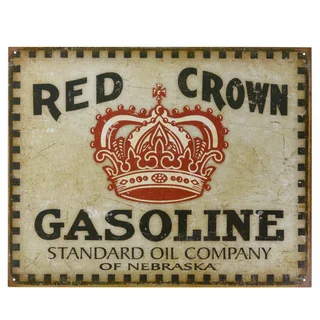 Vintage Metal Art 'Red Crown' Decorative Tin Sign