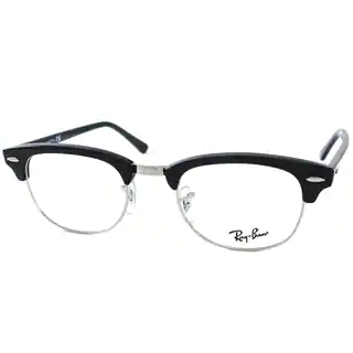 Ray-Ban RX 5154 2000 Shiny Black And Silver Clubmaster Plastic 49mm Eyeglasses