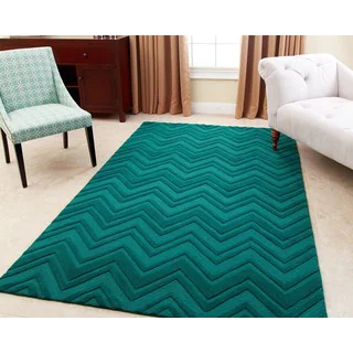 ABBYSON LIVING Hand-tufted Stacy Emerald Green New Zealand Wool Rug (5' x 8')