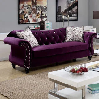 Furniture of America Dessie Traditional Tufted Sofa