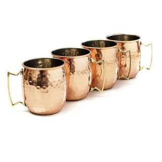 Hammered Copper Moscow Mule 16-ounce Mug (Set of 4)