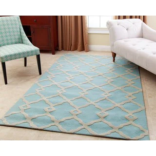 ABBYSON LIVING Hand-tufted Reese Turquoise New Zealand Wool Rug (5' x 8')
