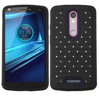 Insten Hard PC/ Silicone Dual Layer Hybrid Rubberized Matte Case Cover with Diamond for Motorola Droid Turbo 2