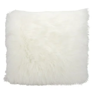 Mina Victory by Nourison Faux Fur White Throw Pillow (22" x 22")