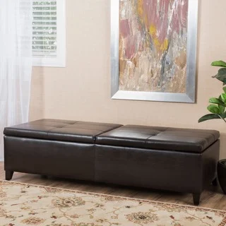 Alfred Faux Leather Large Storage Ottoman Bench by Christopher Knight Home