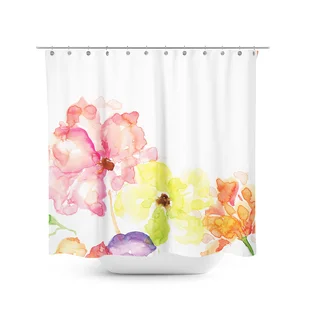 Aurora Home Hand Painted Flower Shower Curtain