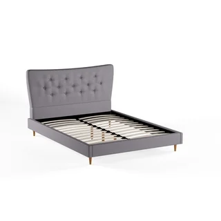 Baxton Studio Hermia Mid-century Modern Dark Grey Fabric Platform Bed