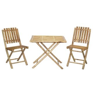 Handmade Bistro Bamboo Table and 2 Chairs Patio Set (Vietnam)