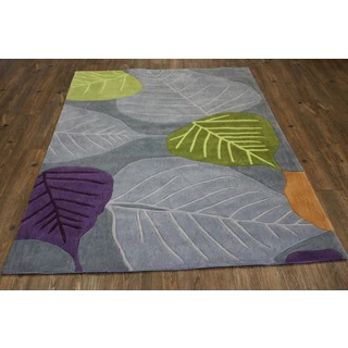 Green Silver Blue Lavender Rust Area Rugs (5' x 7')