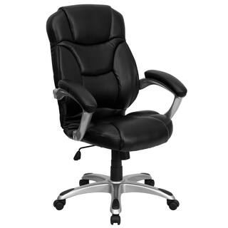 Hendra Black Leather Executive Adjustable Swivel Office Chair