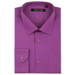 Luxton Men's Grape Classic Fashion Fit Dress Shirt