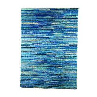 M.A.Trading Indian Hand-woven Mat Mix Blue Rug (8'3 x 11'6)