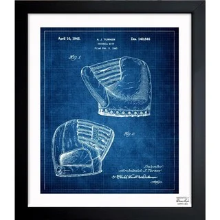 'Baseball Mitt 1945' Framed Blueprint Art