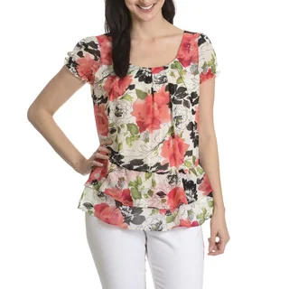Sunny Leigh Women's Floral Print Layered Top