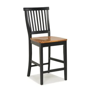 Home Styles 24 inch Black and Distressed Oak Bar Stool