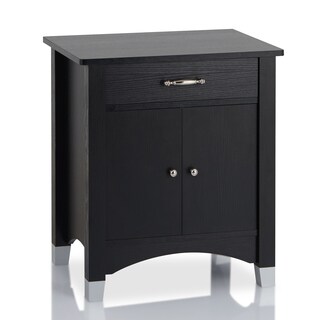 Furniture of America Sharla Modern Black 1-drawer Nightstand