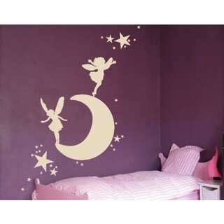 Moon with Elves Wall Decal
