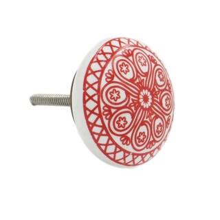 Red Wheel Ceramic Drawer/ Door/ Cabinet Pull Knob (Pack of 6)