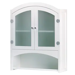 Classic White Wall Mounted Two-Door Bathroom Cabinet