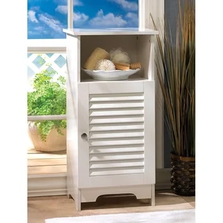 Olympia White Louvered Single Door Cabinet