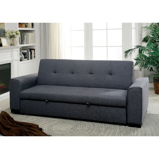 Furniture of America Markes Convertible Grey Expandable Futon Sofa