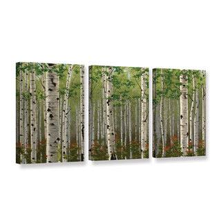 Julie Peterson's 'Summer Birch Forest' 3 Piece Gallery Wrapped Canvas Set