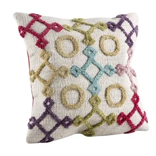 M.A.Trading Hand-woven Indo Nicia Bright/ Multi Pillow (18-inch x 18-inch)